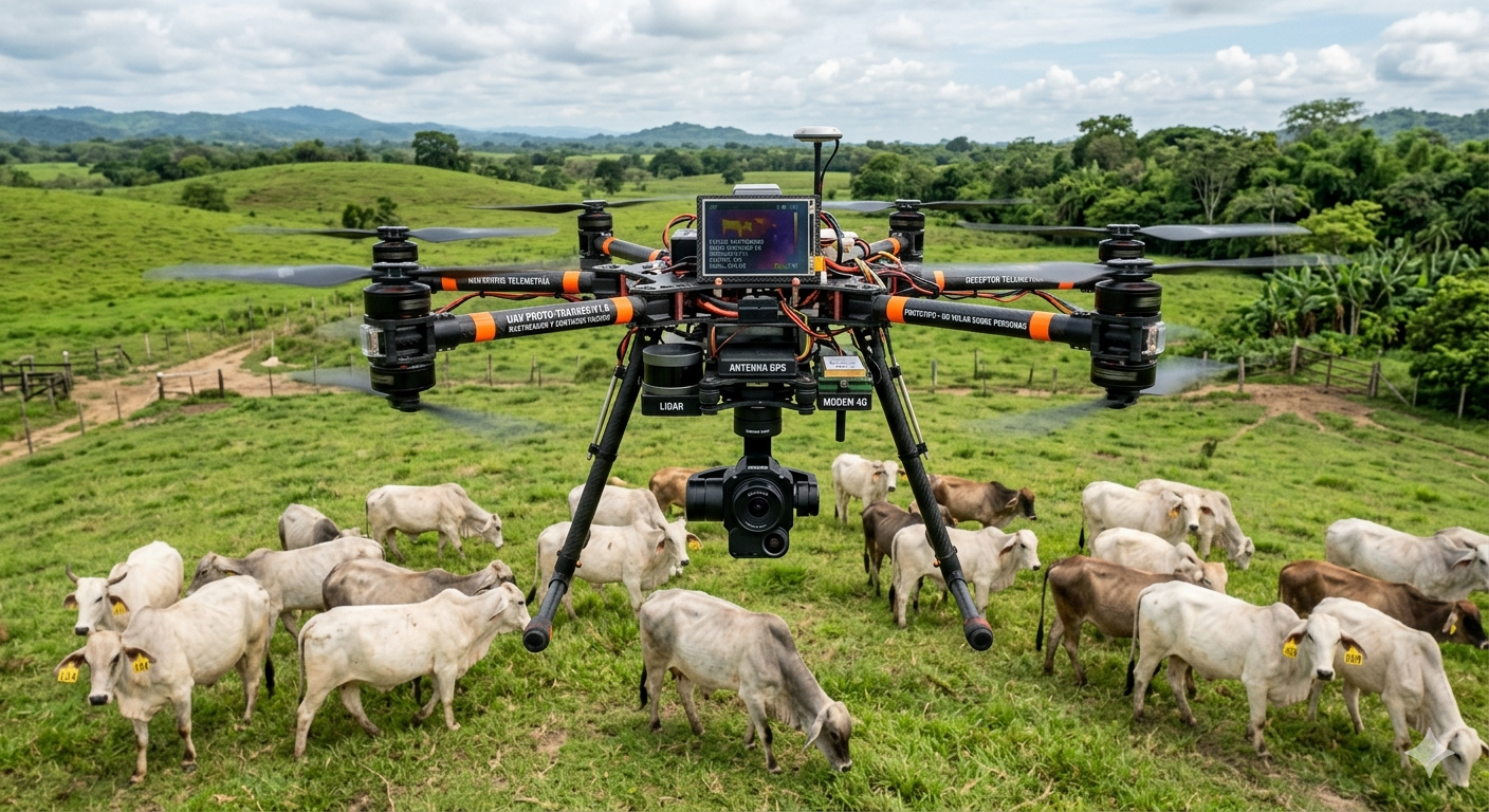 Dron DCYM sobre hato ganadero en Córdoba